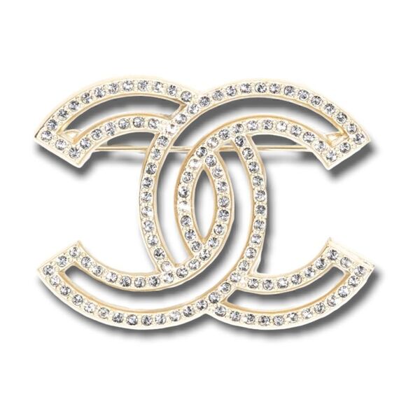 ❤️SOLD❤️2021 CHANEL Classic CC Large Crystal Brooch - Picture 1 of 11